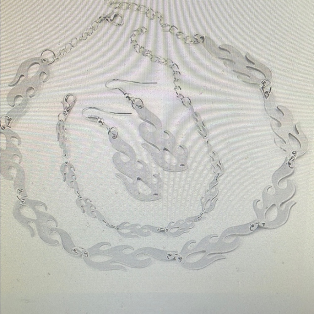 Silver Flame Jewelry Set